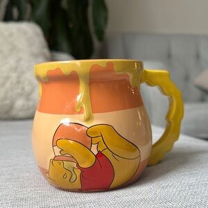 Disney Winnie the Pooh Yellow Orange Red Honey Drip Ceramic Mug